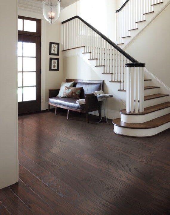 installed hardwood flooring in home